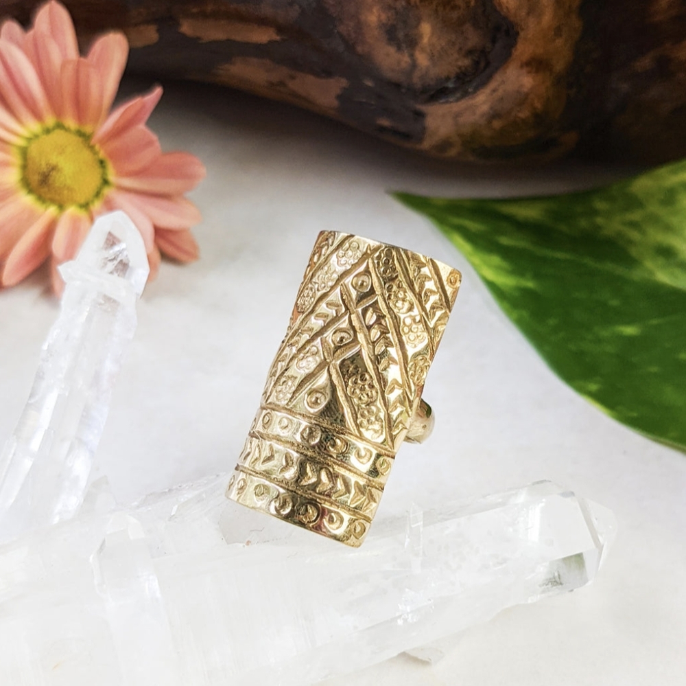 🦋LAST🦋 NWT Baizaar Etched Plate Ring, Size 7.75